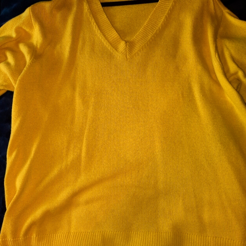 Plus size bright yellow v neck sweater Lane Bryant
